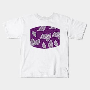 Retro Purple Leaves Kids T-Shirt